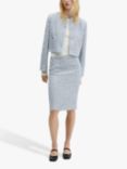 Mango Bombeta Tweed Jacket, Light Pastel Blue