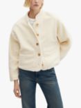 Mango Nora Faux Shearling Jacket, Cream