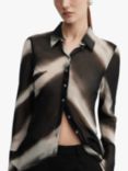 Mango Allegra Abstract Print Shirt, Black/Cream