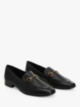 Mango Sino Leather Metallic Detail Loafers, Black