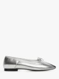 Mango Blaze Metallic Ballerina Pumps, Silver