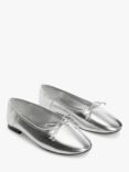 Mango Blaze Metallic Ballerina Pumps, Silver