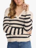 MOS MOSH Rora Stripe Collared Jumper,  Ecru