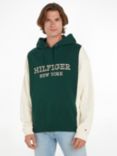 Tommy Hilfiger Regular Fit Colourblock Hoodie, Hunter/Multi