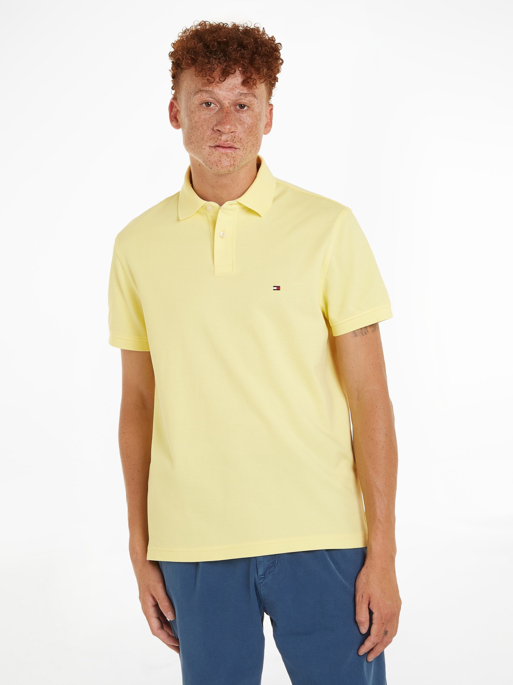 Tommy Hilfiger 1985 Slim Fit Polo Shirt, Peach Dusk at John Lewis