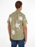 Tommy Hilfiger Tropical Print Short Sleeve Shirt, Olive/White