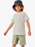 Angel & Rocket Kids' James Textured Stripe T-Shirt, Stone/Black