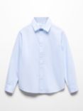 Mango Kids' Arturo Regular Fit Stripe Shirt, Pastel Blue