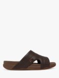 FitFlop Freeway Leather Sliders, Chocolate