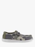 Hey Dude Wally Washed Camo Shoes, Green/Multi