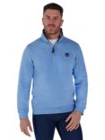 Raging Bull Badge Quarter Zip Jumper, Sky Blue