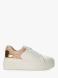 Dune Elusive Embellished Leather Flatform Trainers