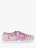 Trotters Kids' Hampton Plum Betsy Print Canvas Plimsolls