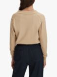 Reiss Nellie Collared Knitted Top, Camel