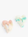 Bloom & Bay Posey Heart Hair Claws, Set of 2, Pale Pink/Pale Green