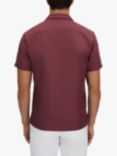 Reiss Tokyo Cuban Collar Short Sleeve Shirt, Brick Red