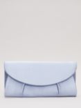 Phase Eight Pleated Satin Clutch Bag, Pale Blue