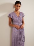 Phase Eight Carina Sequin Maxi Wrap Dress, Purple