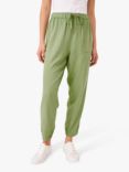 Crew Clothing Relaxed Viscose Twill Trousers, Light Green