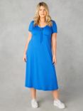 Live Unlimited Curve Jersey Tie Front Midaxi Dress, Blue
