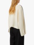 Jigsaw Cashmere Blend Crochet Kimono Sleeve Jumper, Cream