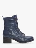 Moda in Pelle Bezzie Lace Up Leather Ankle Boots, Navy