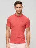 Superdry Classic Pique Polo Shirt, Hibiscus Red Marl