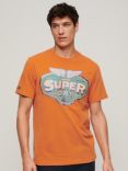 Superdry Gasoline Workwear T-Shirt, Denim Co Rust Orange