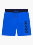 HUGO Kids' Side Logo Swim Shorts, Blue/Navy