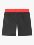 HUGO Kids' Side Logo Swim Shorts, Black/Red