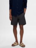 SELECTED HOMME Linen Shorts, Black/Brown