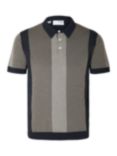 SELECTED HOMME Wide Stripe Polo Shirt, Sky Captain
