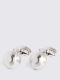 Moss Brushed Dome Cufflinks, Silver