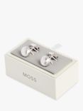 Moss Brushed Dome Cufflinks, Silver