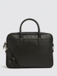 Moss Saffiano Faux Leather Attache Bag, Black