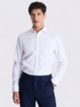 Moss Slim Fit Pinpoint Oxford Contrast Non Iron Shirt, White