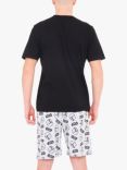 Brand Threads Mandalorian Graphic Print Short Pyjama Set, Black