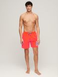 Superdry Logo Recycled Swim Shorts, Hyper Fire Coral