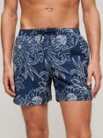 Superdry Printed 15" Swim Shorts, Blue/White
