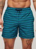 Superdry Geometric Print 15" Swim Shorts, Navy Geo Print