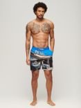 Superdry Photographic 17" Swim Shorts, Motel Blues