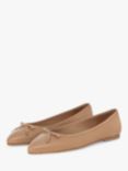 Hobbs Nikita Pointed Toe Leather Ballet Pumps, Camel
