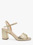 Paradox London Itzy Shimmer High Block Heel Ankle Strap Sandals, Champagne