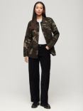 Superdry Camouflage Print Oversized Military Overshirt, Outline/Multi