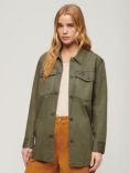 Superdry Oversized Military Overshirt, Dusty Olive Green