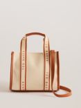 Ted Baker Georjea Small Branded Webbing Canvas Tote Bag, Cream/Tan