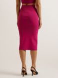 Ted Baker Barbrha Rib Knit Bodycon Midi Skirt, Purple