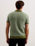 Ted Baker Wulder Regular Short Sleeve Open Neck Polo Shirt, Mid Green