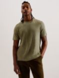 Ted Baker Flinlo Linen T-Shirt, Olive, Olive