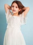 Monsoon Kids' Otissa Lace Bodice Pleated Occasion Dress, Ivory